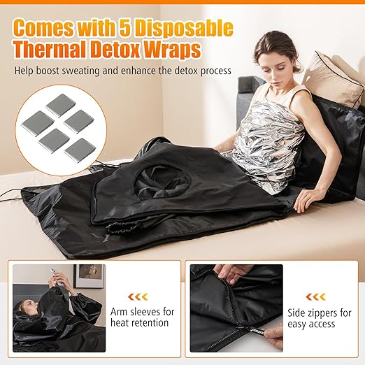 Sauna Blanket (Portable + Adjustable Heat)