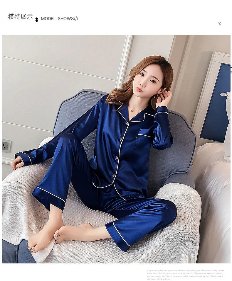 Silk Women Pyjama Sleepwear Sets