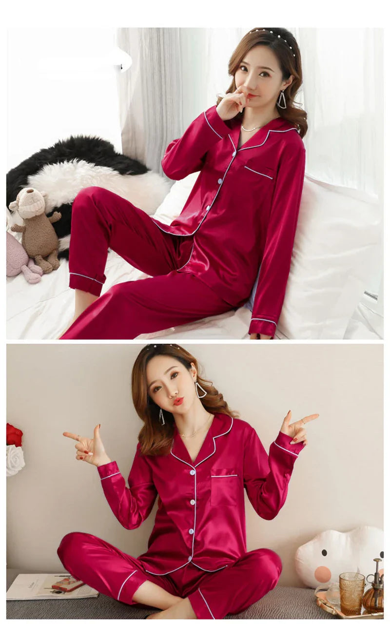 Silk Women Pyjama Sleepwear Sets