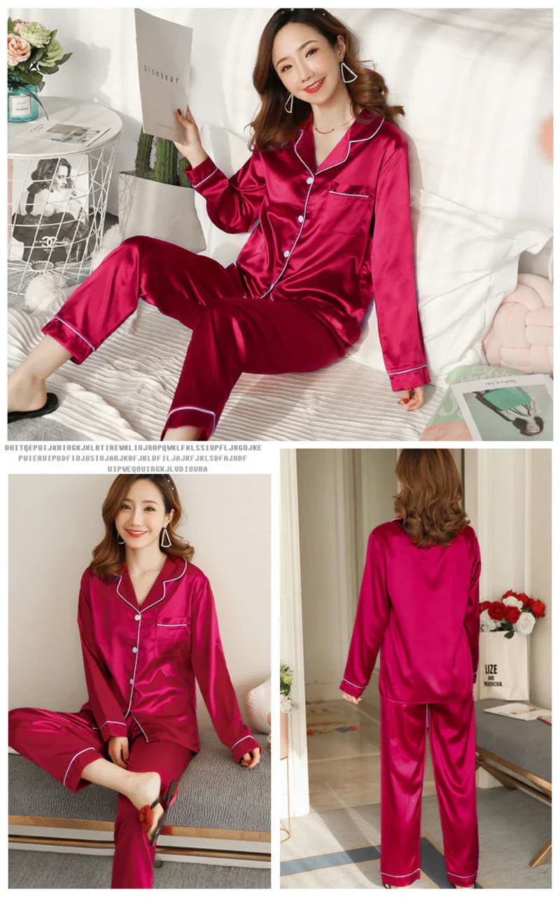 Silk Women Pyjama Sleepwear Sets