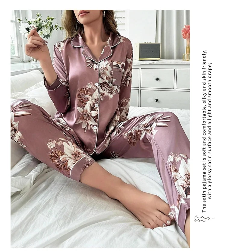 Women's Floral Print Pajamas Set
