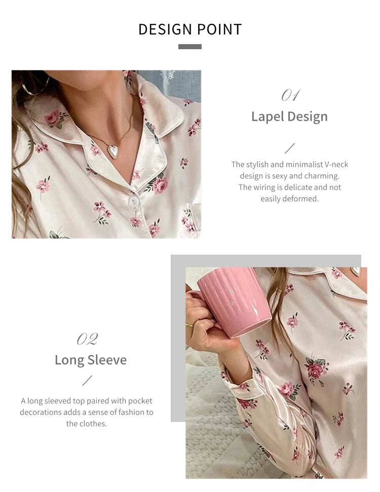 Women's Floral Print Pajamas Set