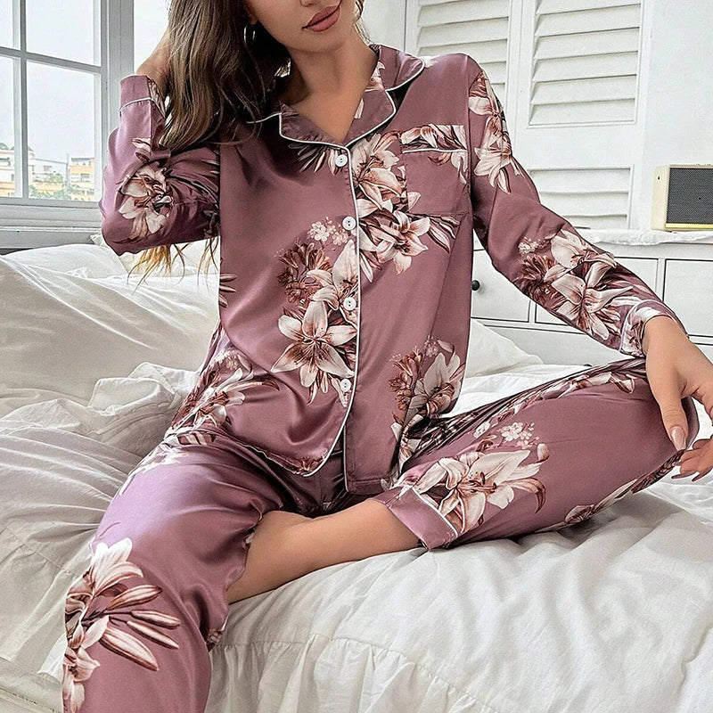 Women's Floral Print Pajamas Set